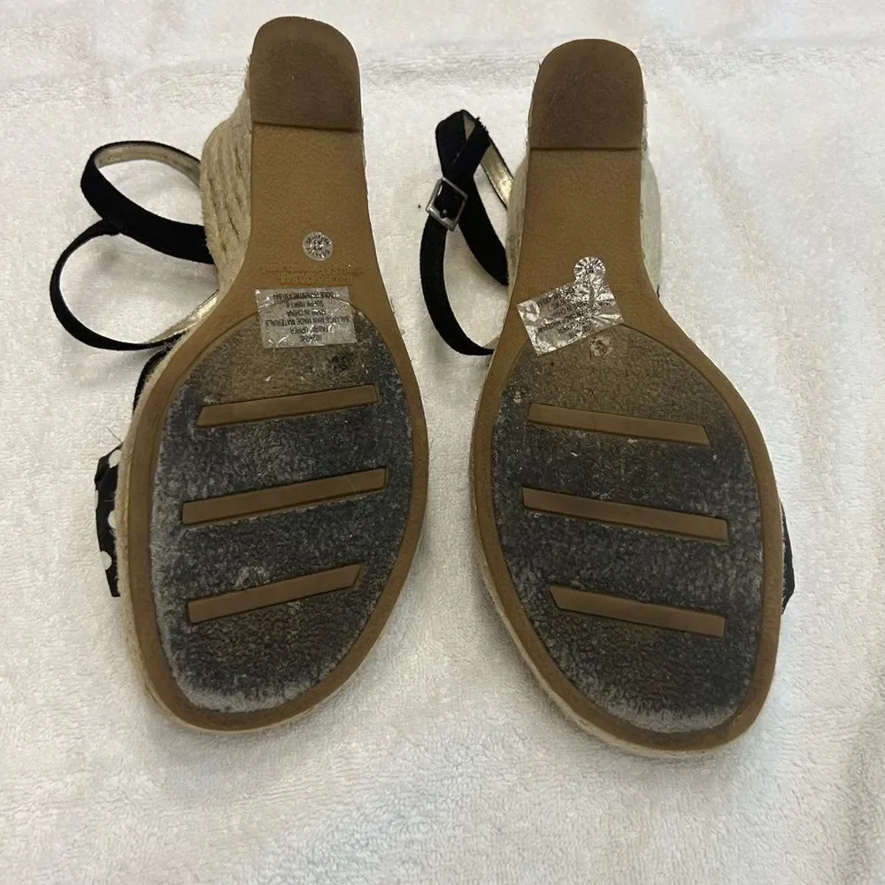 Arizona Jean Company Black and White Espadrilles with Bow Detail